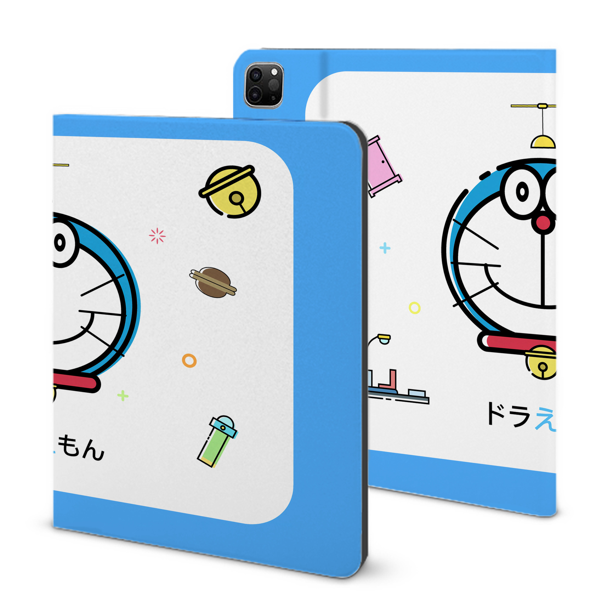 （画像用） ドラえもん Doraemon IPad ケース ブック型 PUレザー TPU 耐衝撃 軽量 薄型 ペン収納なし 全面保護 IPad 各モデル対応